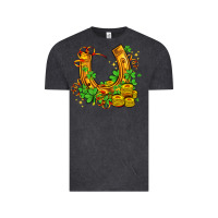 Vintage Black horseshoe with shamrocks and coin Vintage Tee - AdoDesignShop