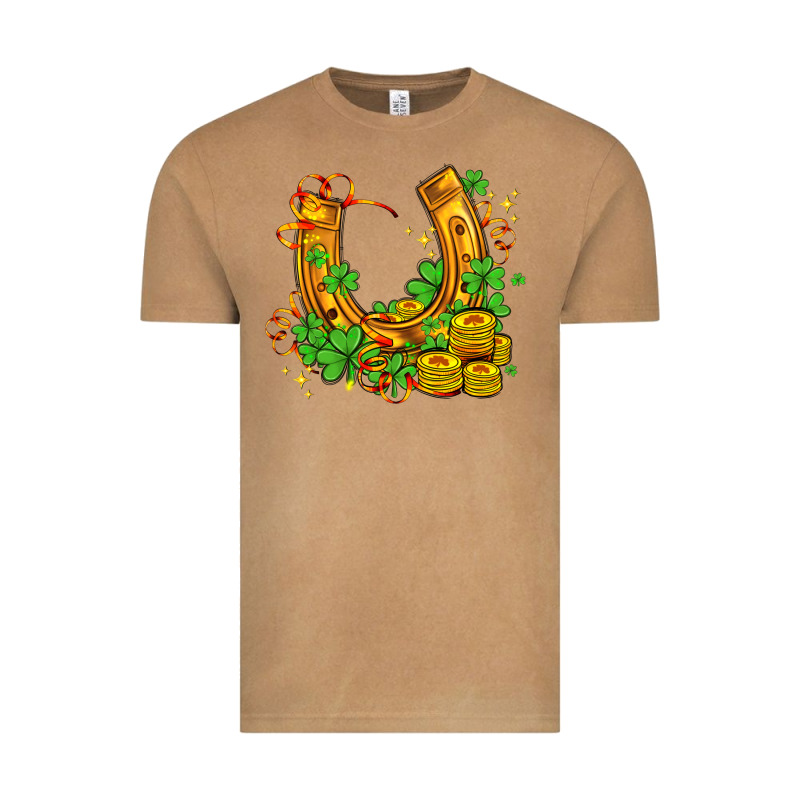 Horseshoe With Shamrocks And Coin Vintage Tee by AdoDesignShop | Teevron