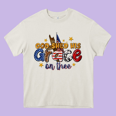 God Shed His Grace On Thee Heavy Core Tee Designed By Texasbilliewilder