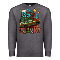 Charcoal Heather you serious clark with christmas car Premium Sweatshirt - Jasminsmagicworld