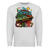 Dove Grey you serious clark with christmas car Premium Sweatshirt - Jasminsmagicworld