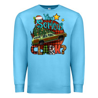 Ocean Blue you serious clark with christmas car Premium Sweatshirt - Jasminsmagicworld