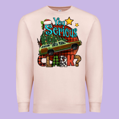 You Serious Clark With Christmas Car Premium Sweatshirt Designed By Jasminsmagicworld