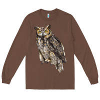 Chestnut Great Horned Owl Long Sleeve Tee - LillyAllenDesigns