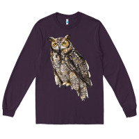 Plum Great Horned Owl Long Sleeve Tee - LillyAllenDesigns
