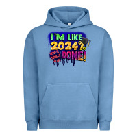 Pigment Pebble Blue i'm like 2024 done Urban Hoodie - CowGirlArtShop