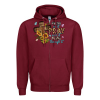 Burgundy pray on it pray over it pray through it Zipper Hoodie - MaliasSmallBusiness