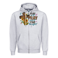 Heather Grey pray on it pray over it pray through it Zipper Hoodie - MaliasSmallBusiness