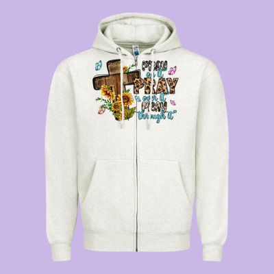Pray On It Pray Over It Pray Through It Zipper Hoodie Designed By Maliassmallbusiness