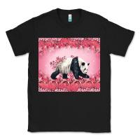 Black Panda With Sakura Blooms Classic Tee - LillyAllenDesigns