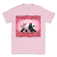 Bubblegum Pink Panda With Sakura Blooms Classic Tee - LillyAllenDesigns