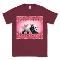 Burgundy Panda With Sakura Blooms Classic Tee - LillyAllenDesigns