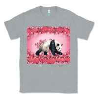 Heather Grey Panda With Sakura Blooms Classic Tee - LillyAllenDesigns