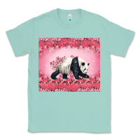 Seafoam Panda With Sakura Blooms Classic Tee - LillyAllenDesigns