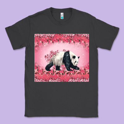 Panda With Sakura Blooms Classic Tee Designed By Lillyallendesigns
