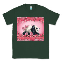 Sports Green Panda With Sakura Blooms Classic Tee - LillyAllenDesigns