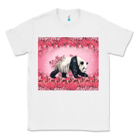 White Panda With Sakura Blooms Classic Tee - LillyAllenDesigns