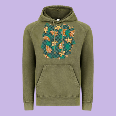 Christmas Gingerbread Cookies Patch Vintage Hoodie Designed By Bundleandbundleshop