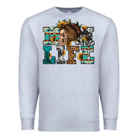 Heather Grey western momlife skull with bandana Premium Sweatshirt - Jasminsmagicworld