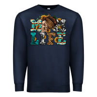 Navy western momlife skull with bandana Premium Sweatshirt - Jasminsmagicworld