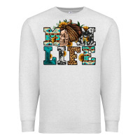 Oatmeal Heather western momlife skull with bandana Premium Sweatshirt - Jasminsmagicworld