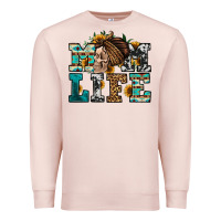 Pale Pink western momlife skull with bandana Premium Sweatshirt - Jasminsmagicworld