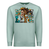 Seafoam western momlife skull with bandana Premium Sweatshirt - Jasminsmagicworld
