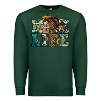 Sports Green western momlife skull with bandana Premium Sweatshirt - Jasminsmagicworld