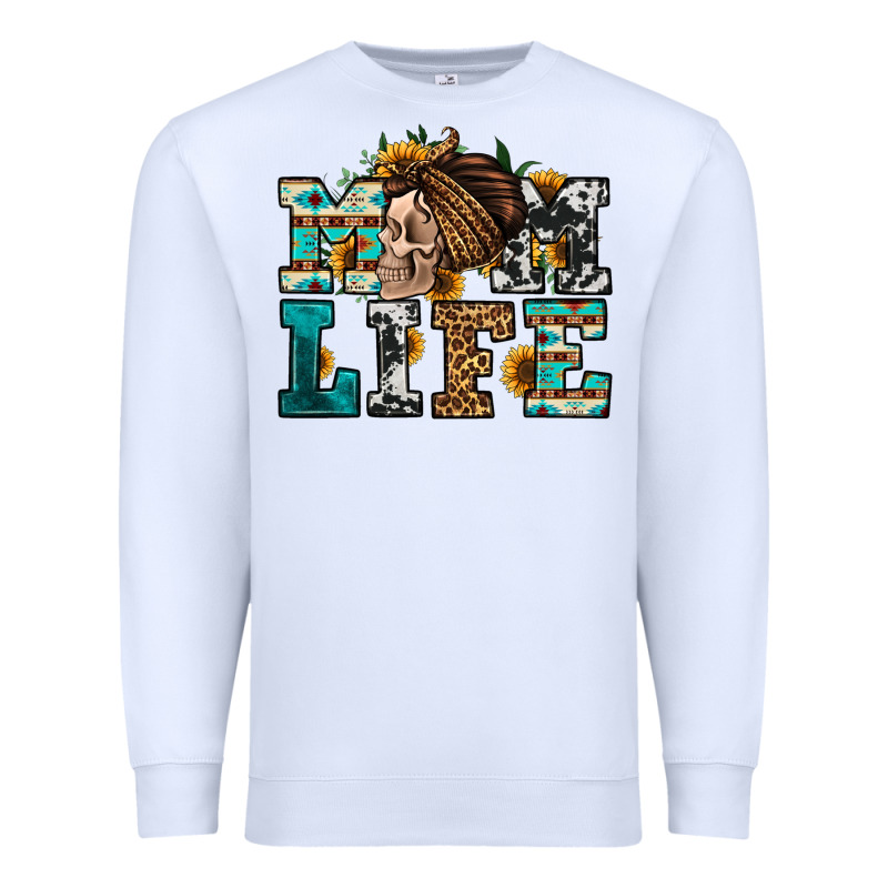 Western Momlife Skull With Bandana Premium Sweatshirt by Jasminsmagicworld | Teevron