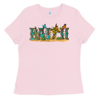 Bubblegum Pink western faith Ladies Tee - texasbilliewilder