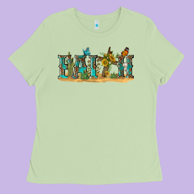 Western Faith Ladies Tee Designed By Texasbilliewilder