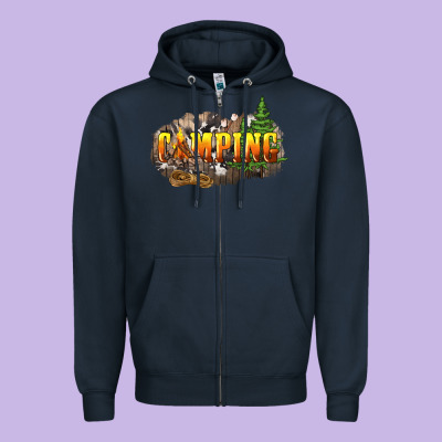 Camping Zipper Hoodie Designed By Nancycooperartshop