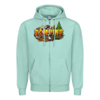 Seafoam camping Zipper Hoodie - NancyCooperArtShop