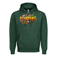 Sports Green camping Zipper Hoodie - NancyCooperArtShop