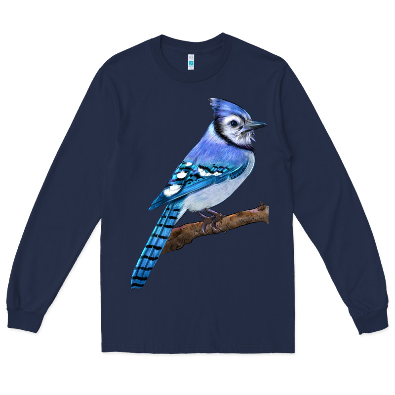 Blue Jay Bird Long Sleeve Tee by LillyAllenDesigns | Teevron