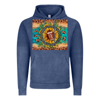 Vintage Denim football leopard turquoise sunflower Vintage Hoodie - JahusDesignShop