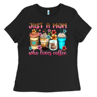 Black just a mom who loves coffee Ladies Tee - Zillion Design Studio