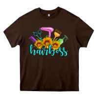 Chocolate Brown hairboss western sunflowers hairdresser Heavy Core Tee - Artiststas