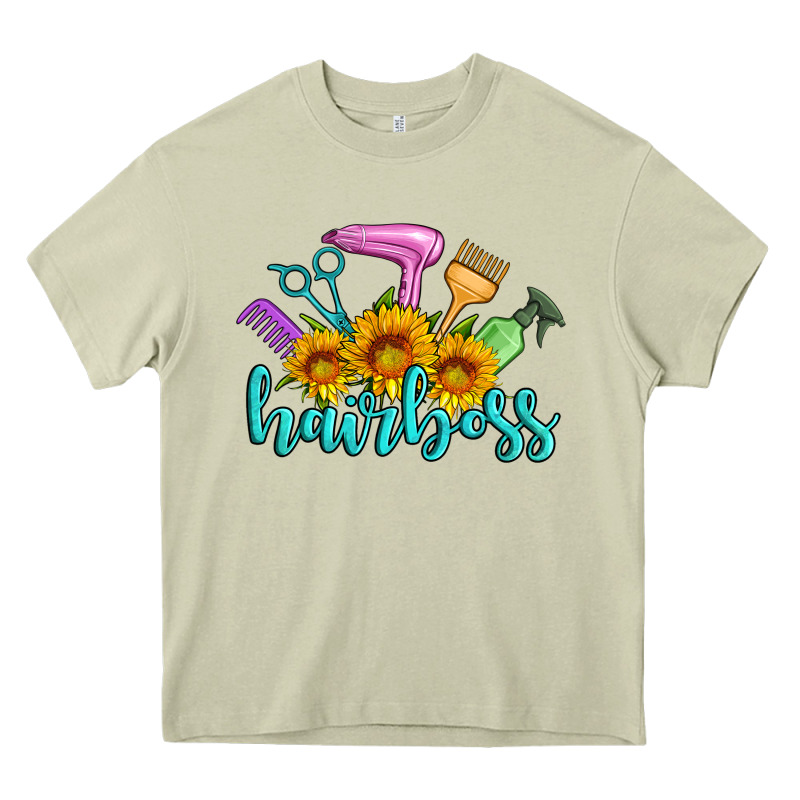 Hairboss Western Sunflowers Hairdresser Heavy Core Tee by Artiststas | Teevron