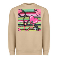 Mushroom Nurse Stethoscope Seamless Pattern Heavyweight Sweatshirt - BundleAndBundleShop