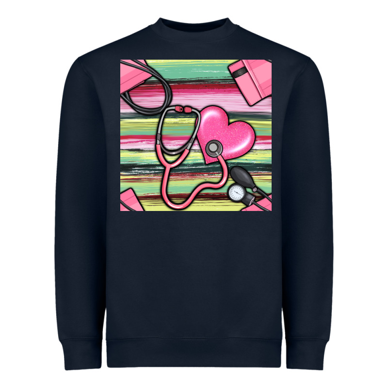 Nurse Stethoscope Seamless Pattern Heavyweight Sweatshirt by BundleAndBundleShop | Teevron