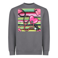 Storm Nurse Stethoscope Seamless Pattern Heavyweight Sweatshirt - BundleAndBundleShop