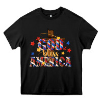 Black god bless america Heavy Core Tee - texasbilliewilder