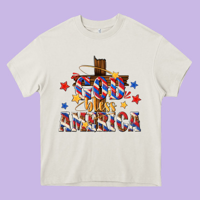 God Bless America Heavy Core Tee Designed By Texasbilliewilder