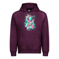 Mauve Wine cancer ribbon Urban Hoodie - CowGirlArtShop