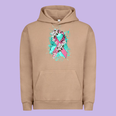 Cancer Ribbon Urban Hoodie Designed By Cowgirlartshop
