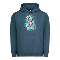 Pigment Midnight Navy cancer ribbon Urban Hoodie - CowGirlArtShop
