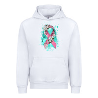 White cancer ribbon Urban Hoodie - CowGirlArtShop