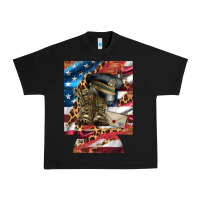 Black usa flag and leopard with boots 12 oz regular can cooler Urban Heavy Tee - Artiststas