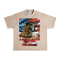 French Oak usa flag and leopard with boots 12 oz regular can cooler Urban Heavy Tee - Artiststas